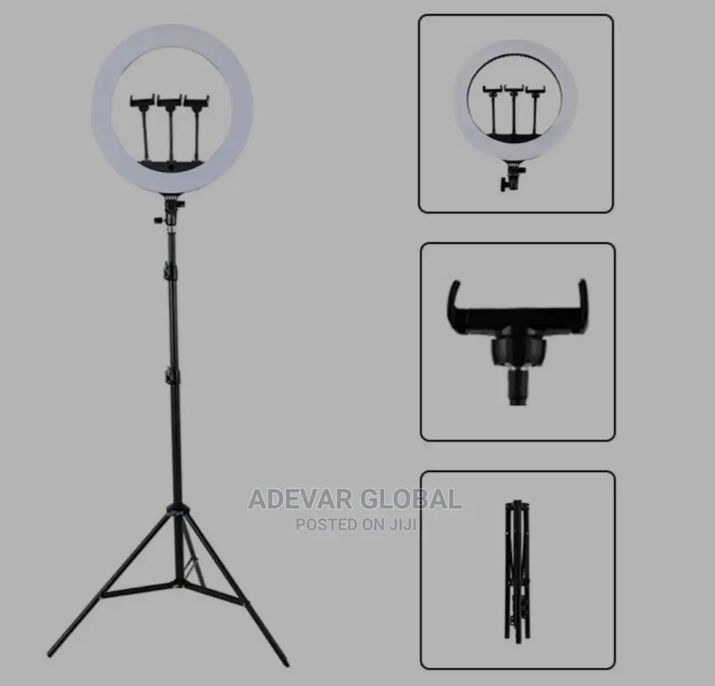 14 Inches LED Ringlight, 3-Phone Holder, Remote Tripod Stand