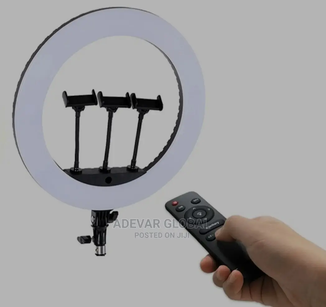 14 Inches LED Ringlight, 3-Phone Holder, Remote Tripod Stand