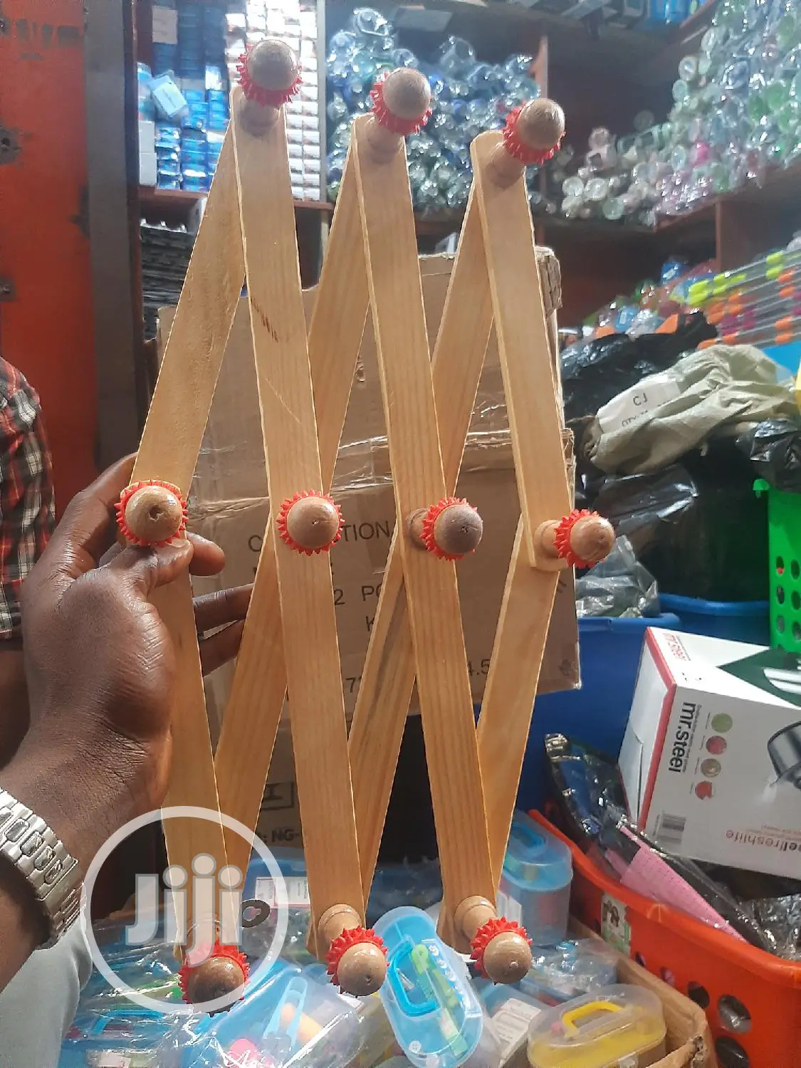 Wall Mounted Collapsible Wooden Bag Hanger