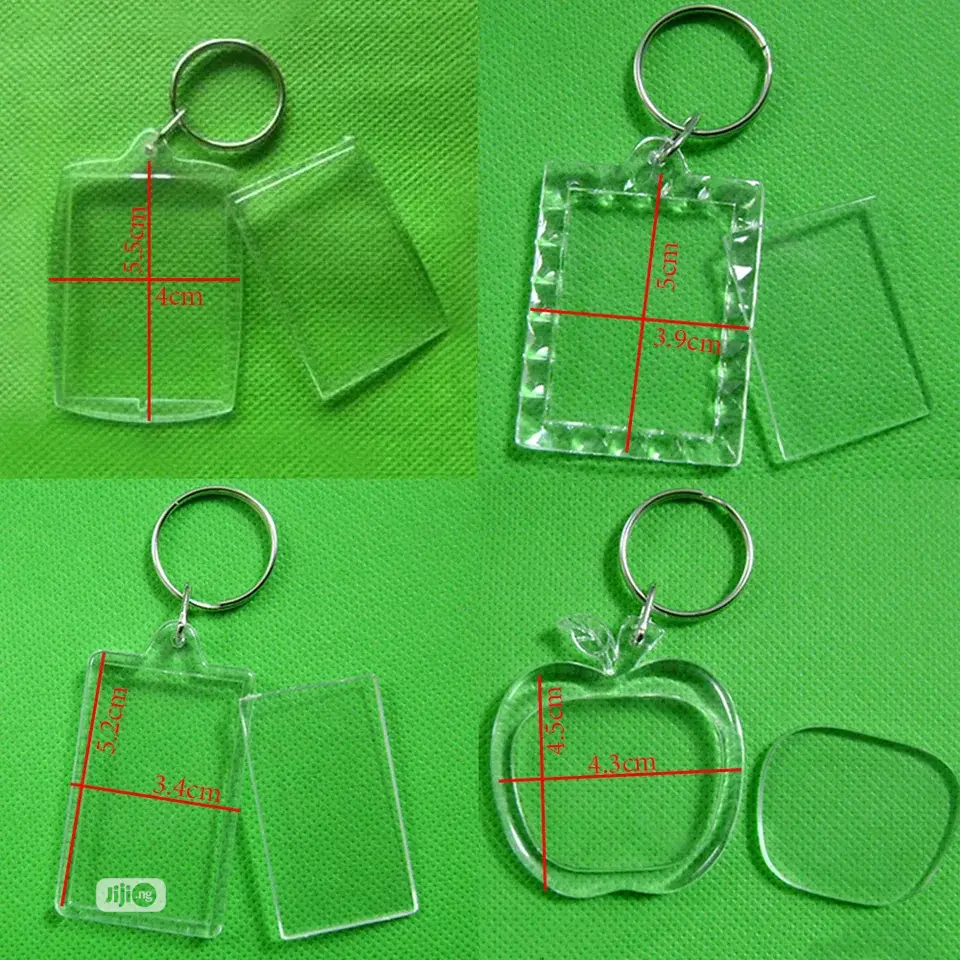 100 PCS Rectangle/Heart/Round Styles Transparent Blank Acryl