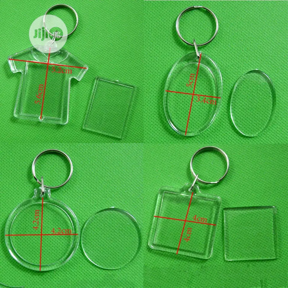 100 PCS Rectangle/Heart/Round Styles Transparent Blank Acryl