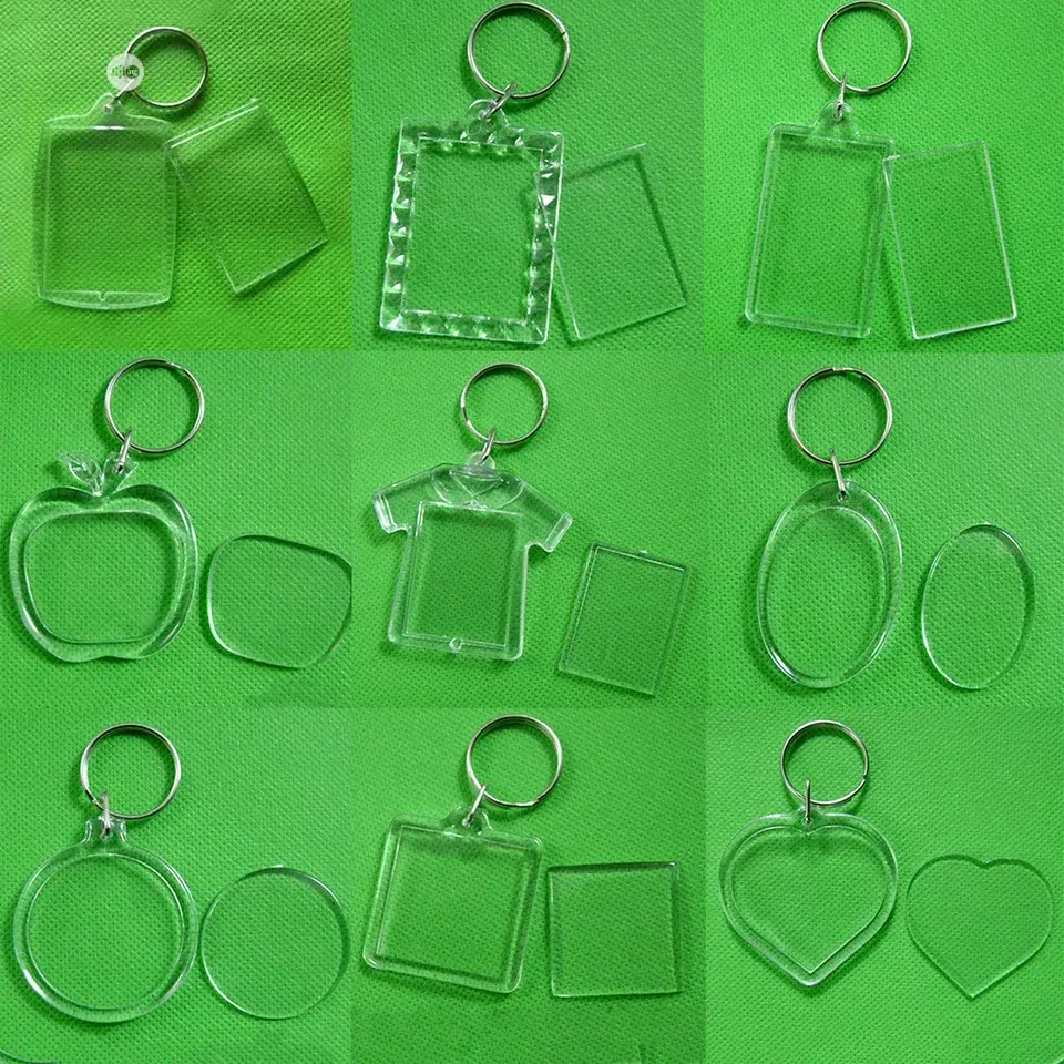 100 PCS Rectangle/Heart/Round Styles Transparent Blank Acryl