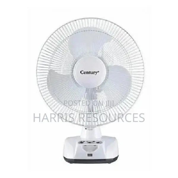 Century Rechargable Table Fan - Blades+LED Light