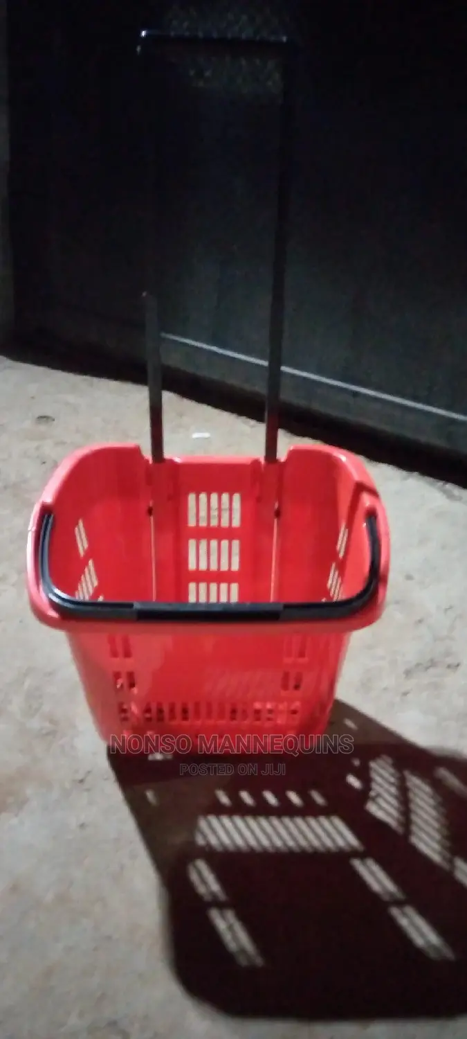 Red Body and Black Handle Shopping Trolley