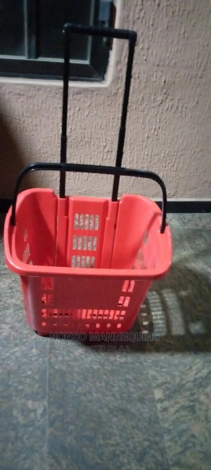 Red Body and Black Handle Shopping Trolley