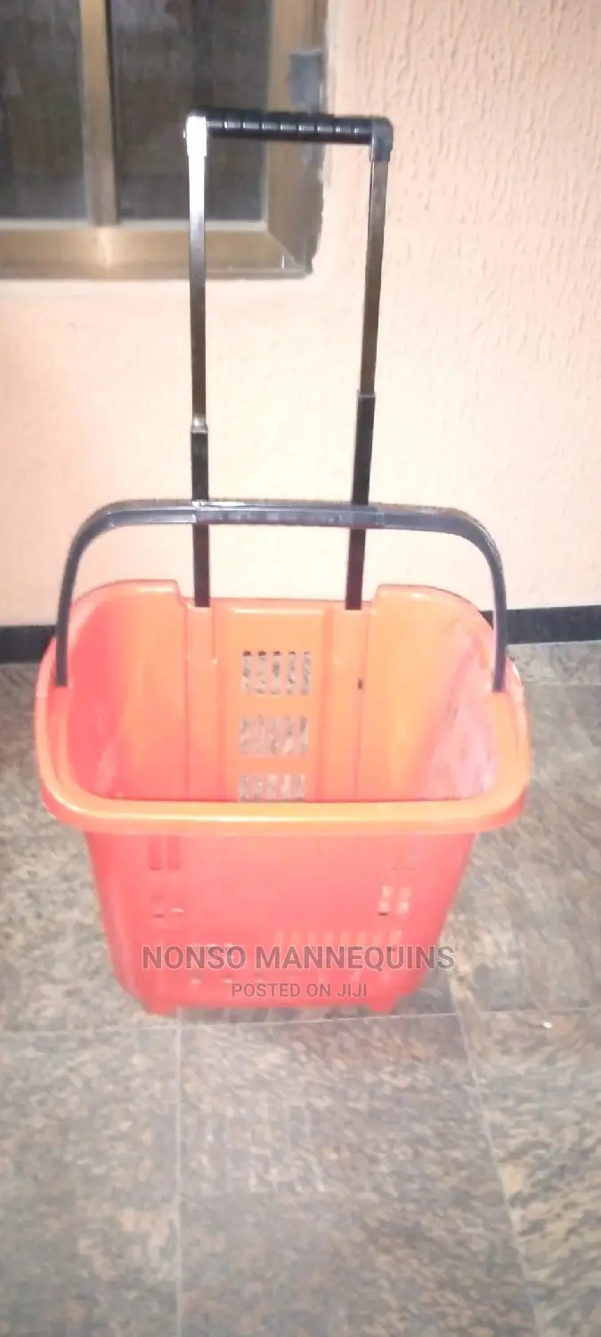 Red Body and Black Handle Shopping Trolley