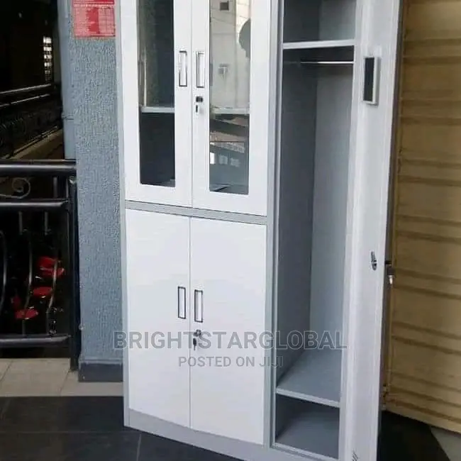 Drawer Cabinet Half Glass Half Metal Full Height