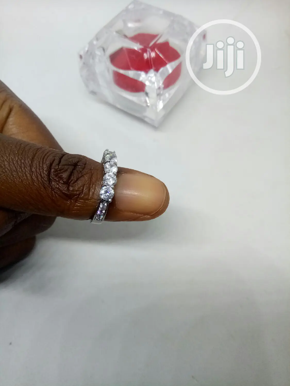 US Ladies Sterling Silver Engagement Ring A3 - Silver