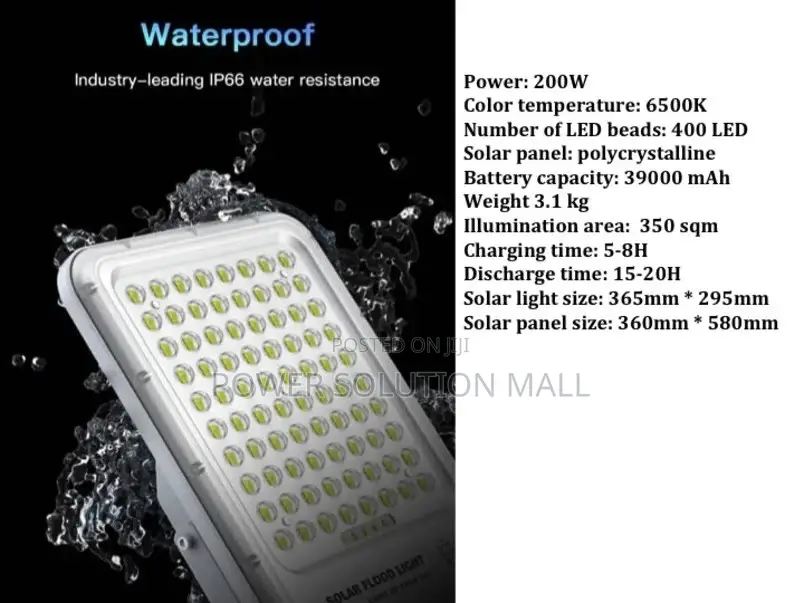 300w Solar Flood Light for Outdoor With Remote Control