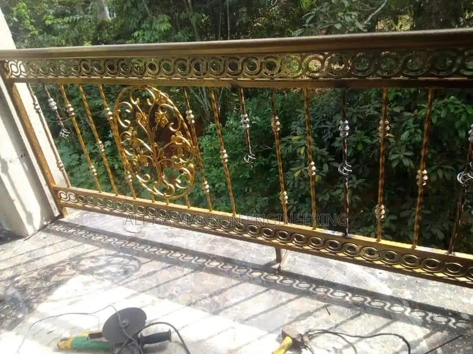 Stainless Rails and Rot Iron Lining With Gold Combi