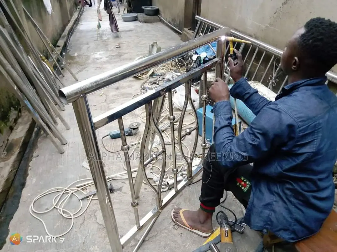 Stainless Rails and Rot Iron Lining With Gold Combi