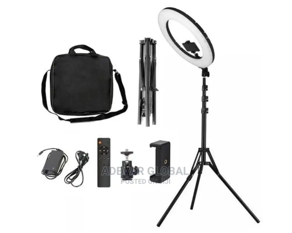 18 Inches Ring Light With Phone Holders, Remote, Bag, Stand