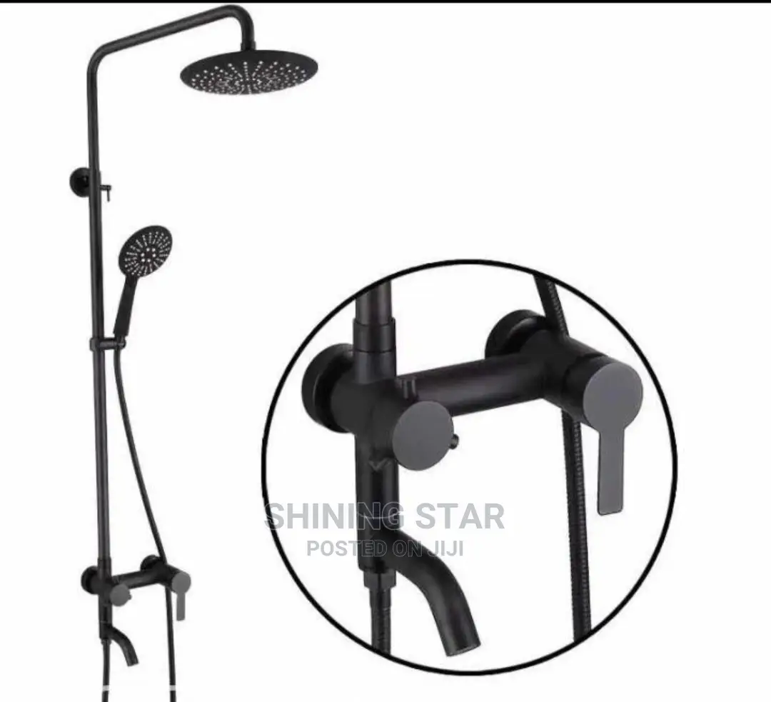 Executive Black Standing Shower Set