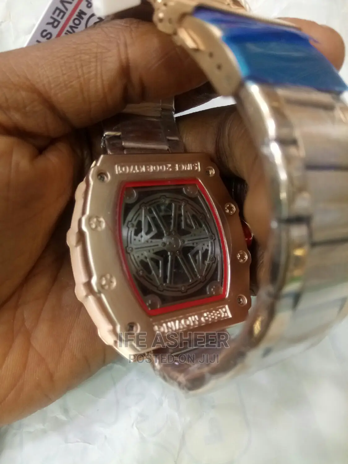Men's Iced Rose Gold Wrist Watch