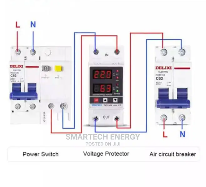 Single Phase Digital Adjustable Voltage Protector 63 Amps