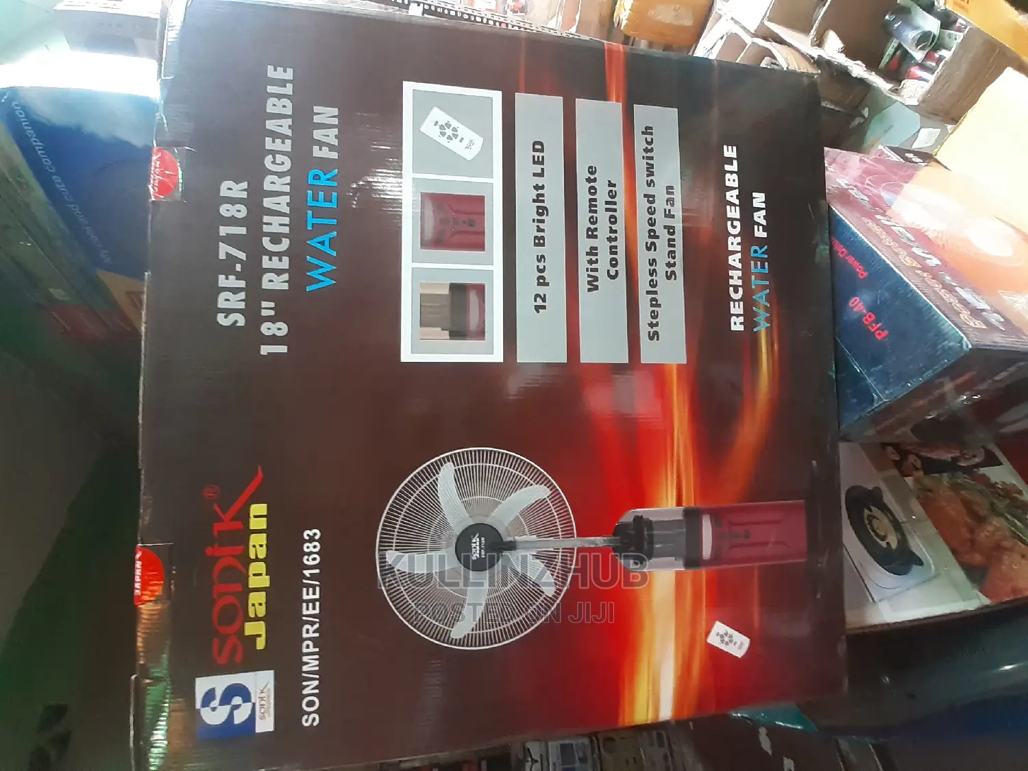 Sonik 18inchs Rechargeable Water Mist Fan