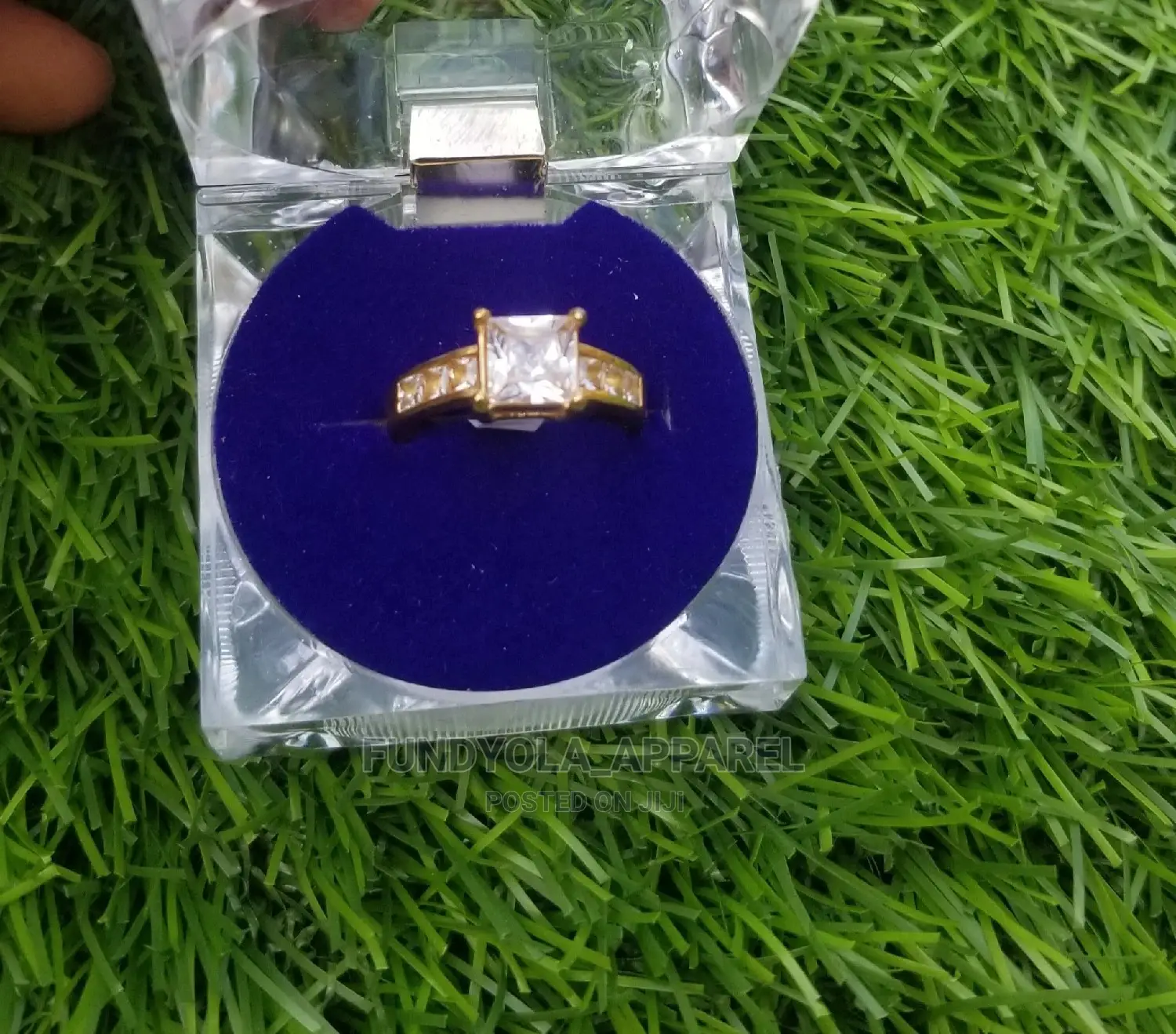 Gold Steel Engagement Proposal Ring