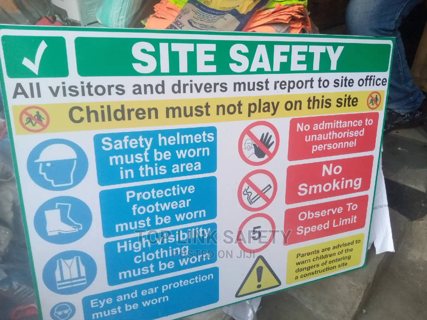 Safety Sign. Big Boad Size Is Is for Site Sign