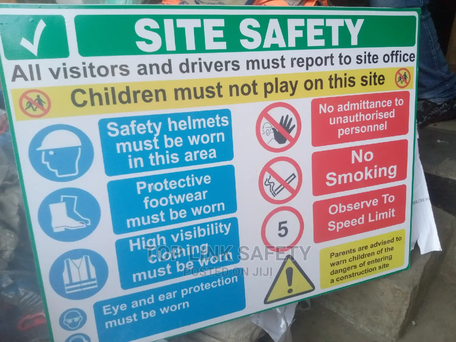 Safety Sign. Big Boad Size Is Is for Site Sign