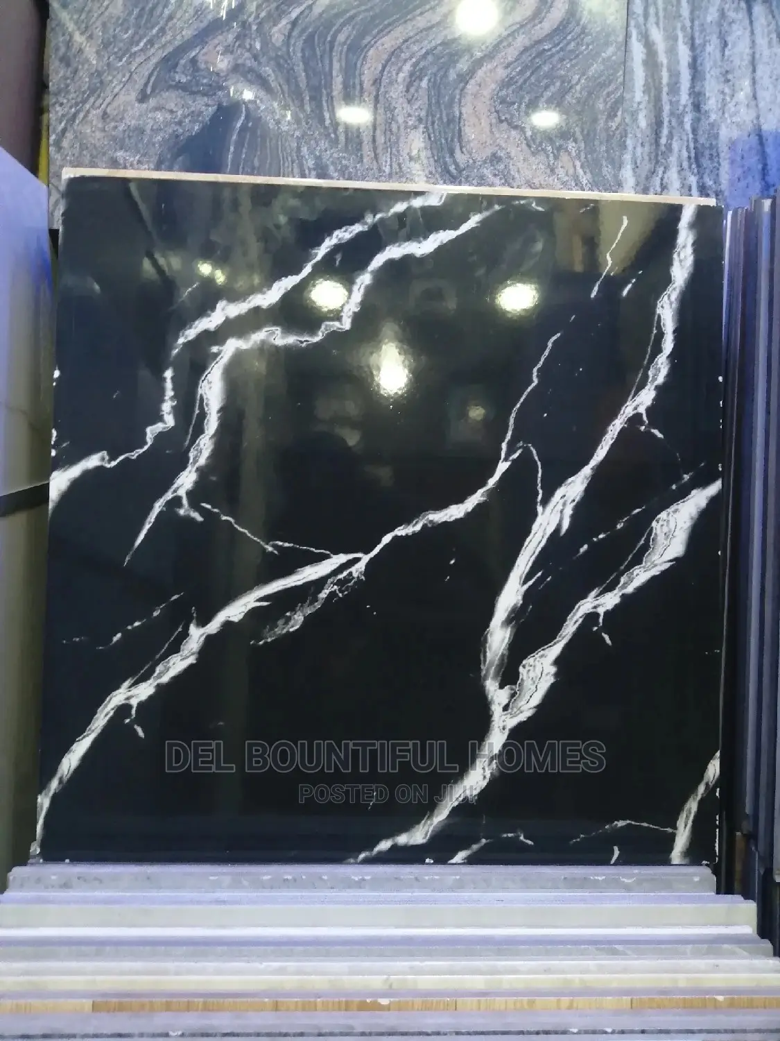60x60 Black Carara Floor Tiles