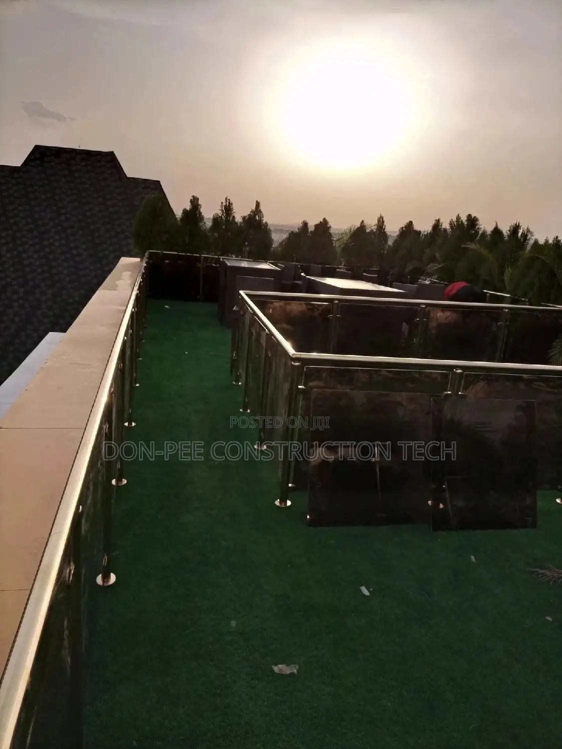 Golden Glass Handrail