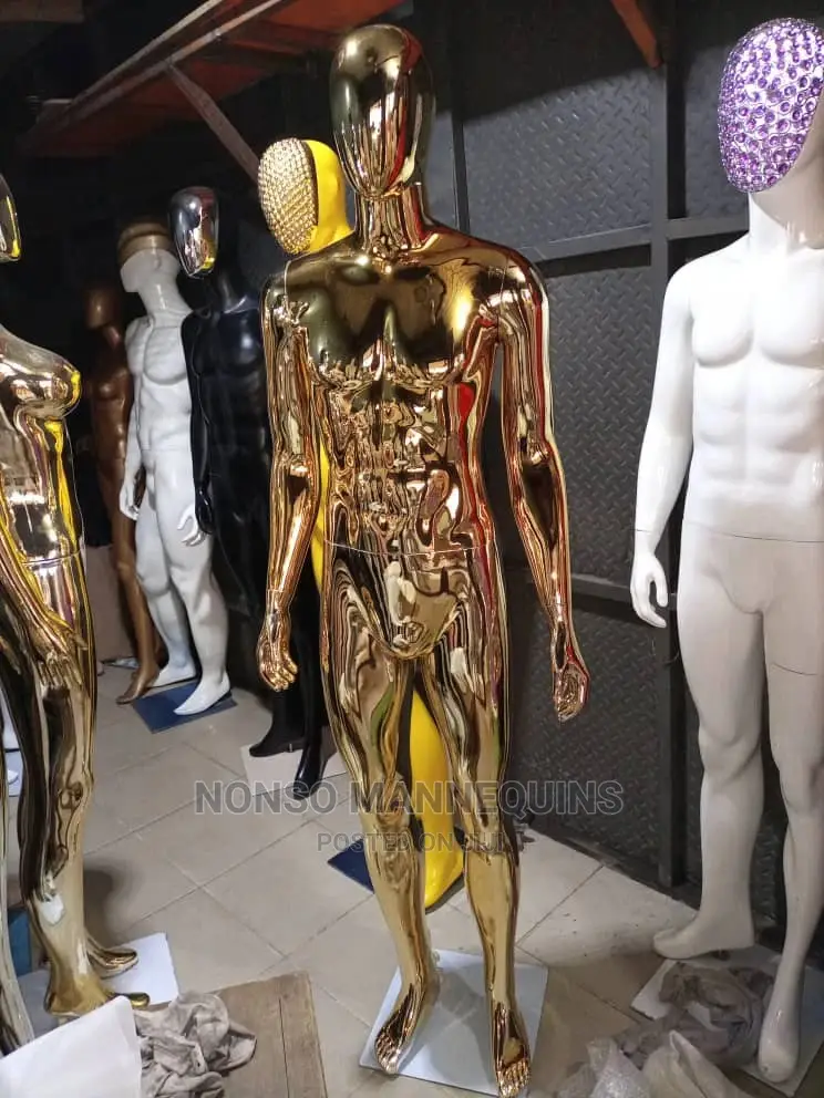 Gold Male Display Chrome Mannequins