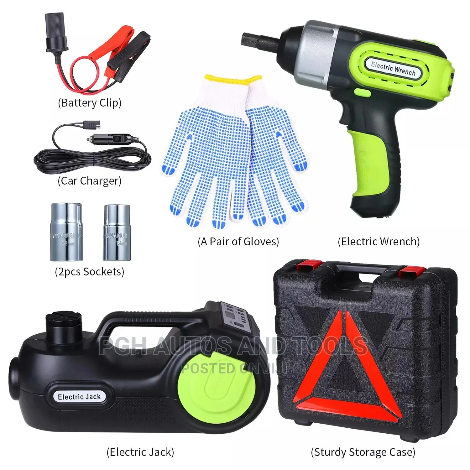 Digital Display Electric Jack, Wrench and Pump