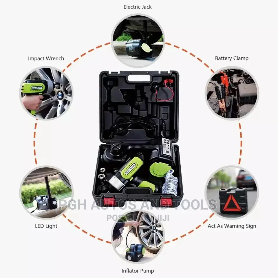 Digital Display Electric Jack, Wrench and Pump