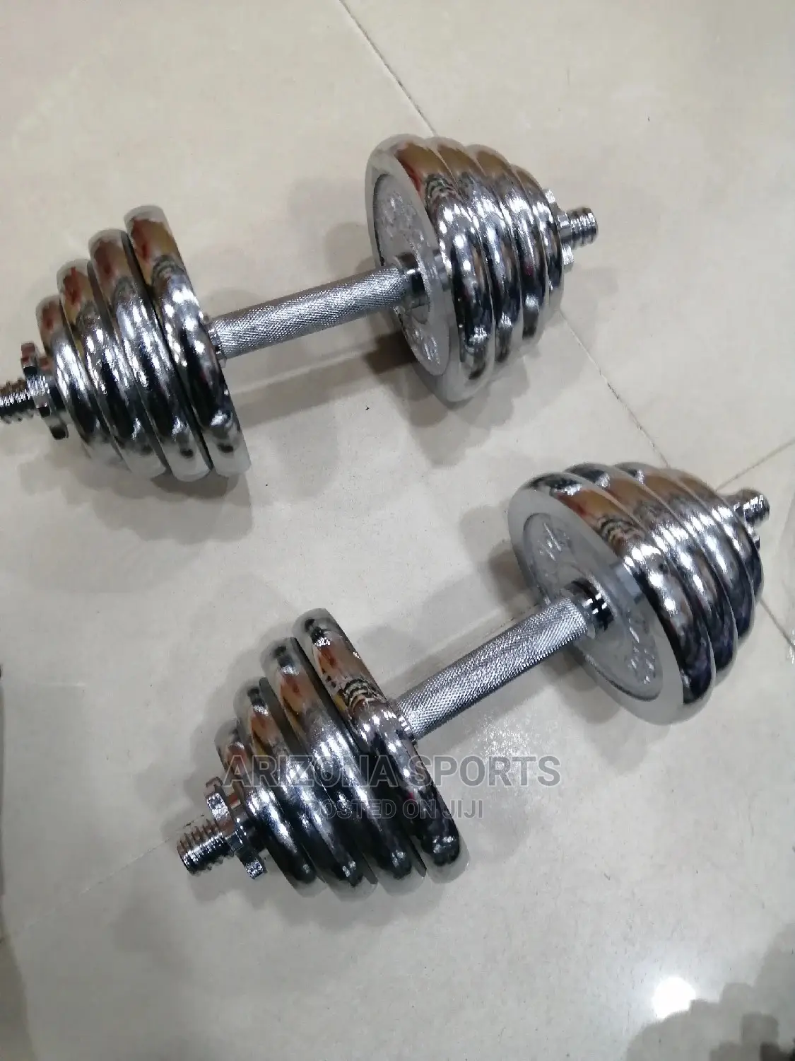 20kg Dumbell Chrome Set