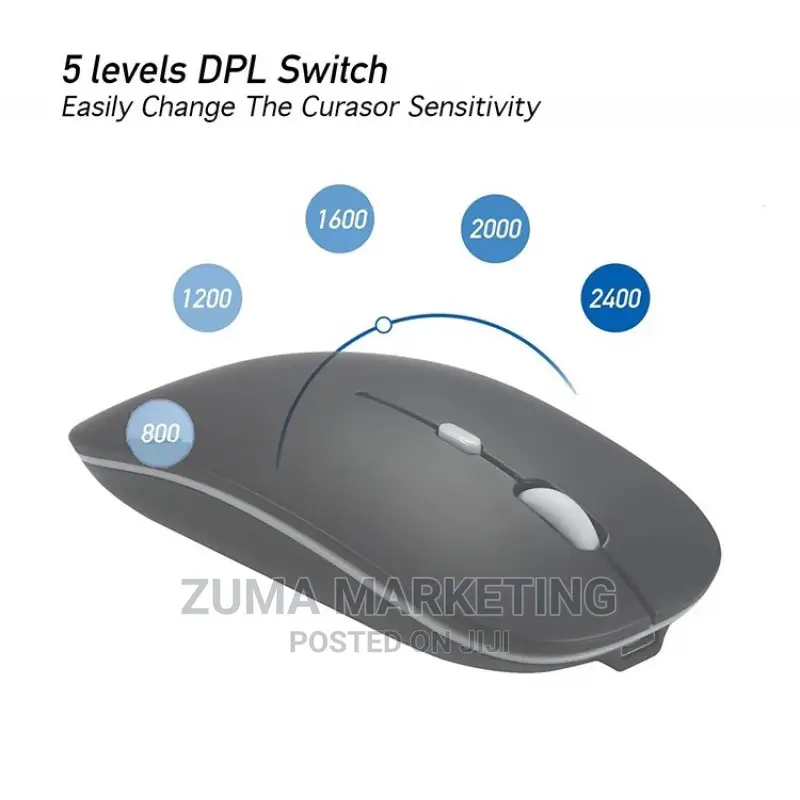 Rechargeable Wireless Mouse, Metal 2.4G Silent Clic