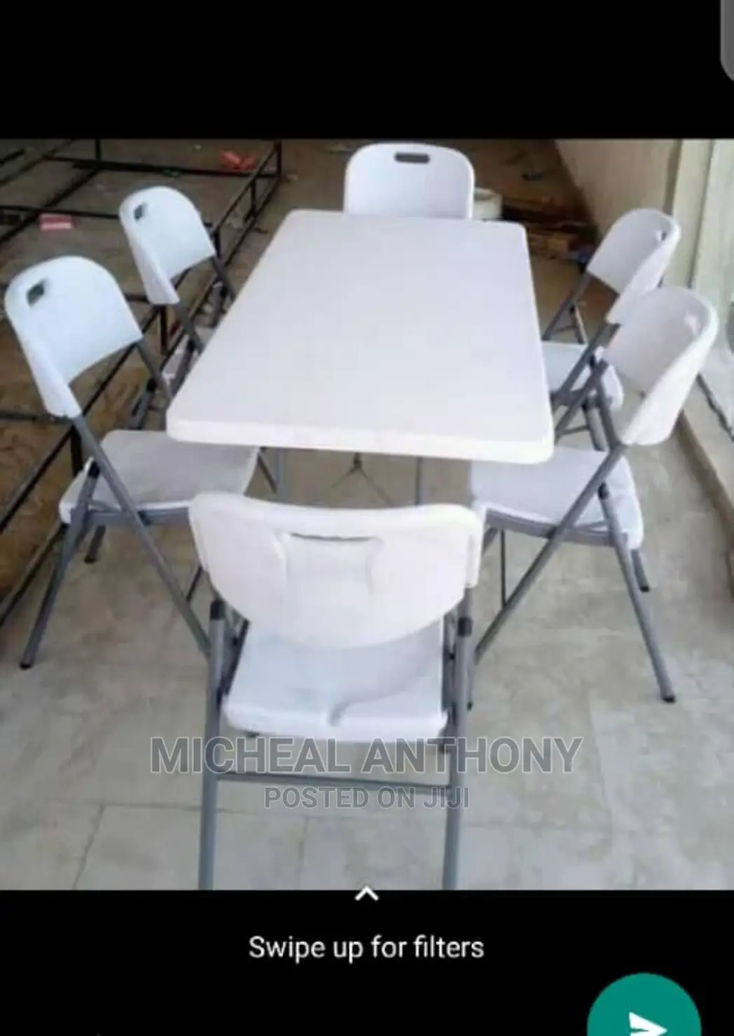 Plastic Dining By 6 With Six Plastic Chairs