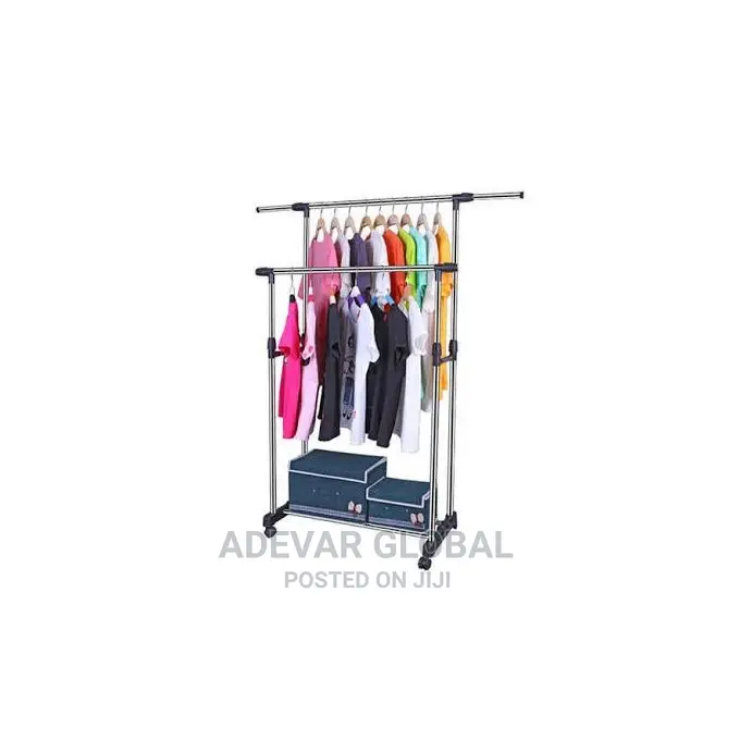 Double Pole Cloth Hanger With Wheel