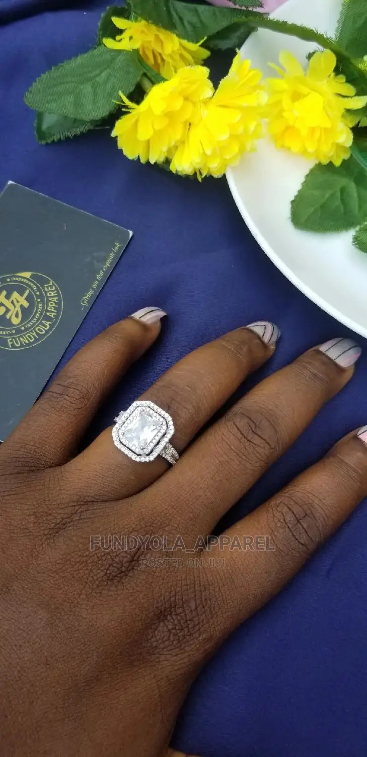 Rock Stone 925 Sterling Silver Engagement Ring