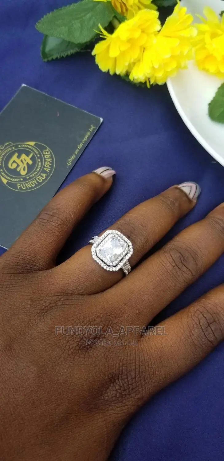 Rock Stone 925 Sterling Silver Engagement Ring