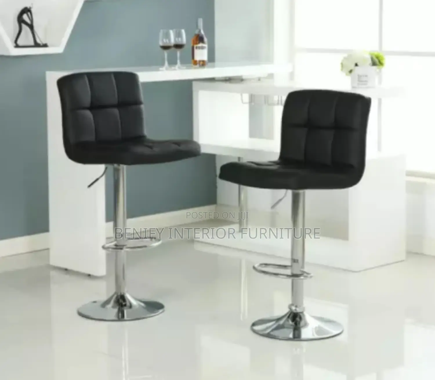 Leather Armless Bar/Kitchen Bar Stool