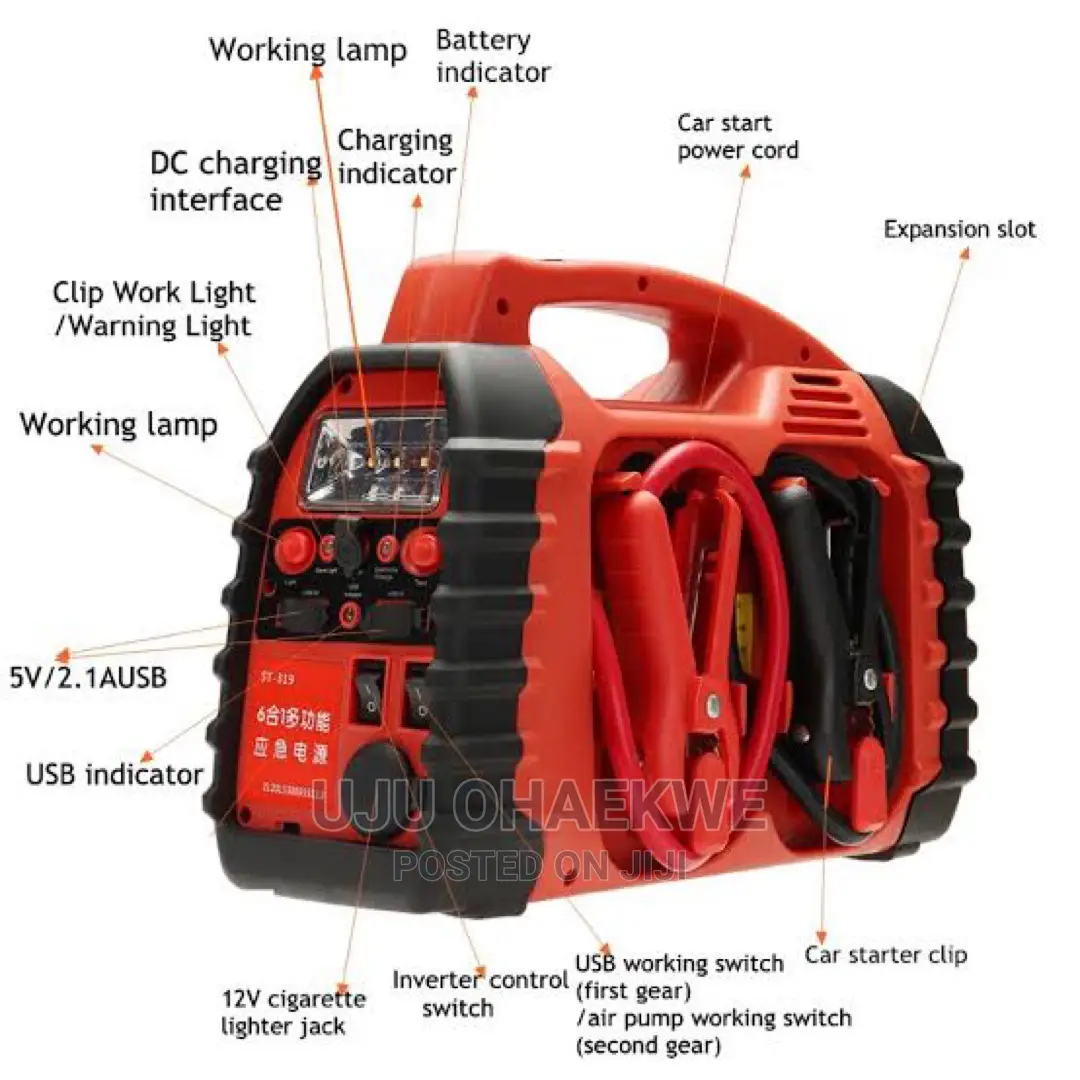New Design 7 in 1 Portable Jumpstarter With Aircompressor