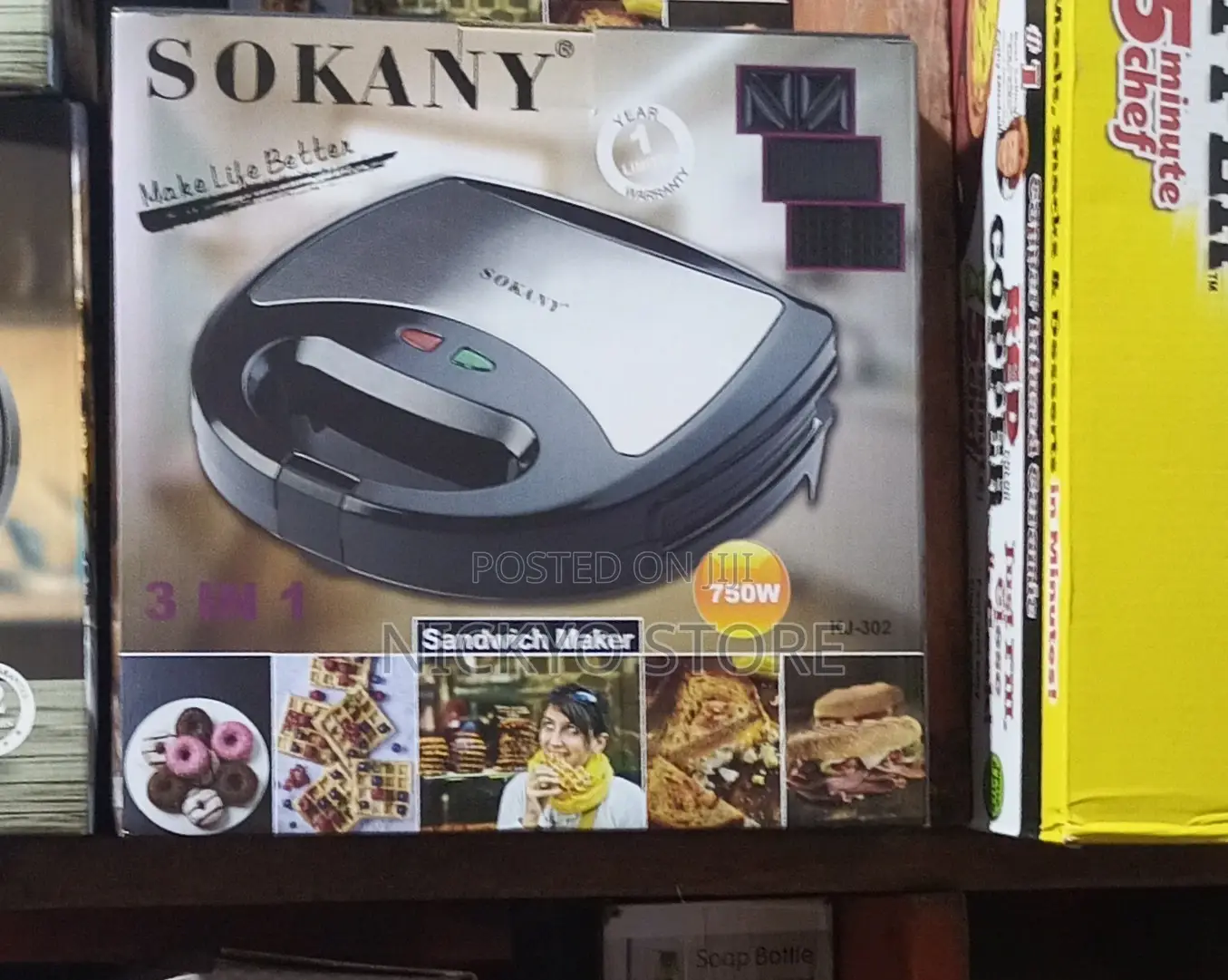 Sokany 3 In 1 Sandwish, Waffle And Toast Bread Maker