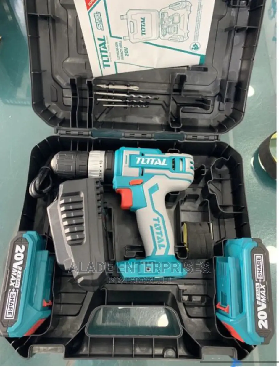 TOTAL Cordless Impact Drill With 2 20V Lithium-Ion Batteries