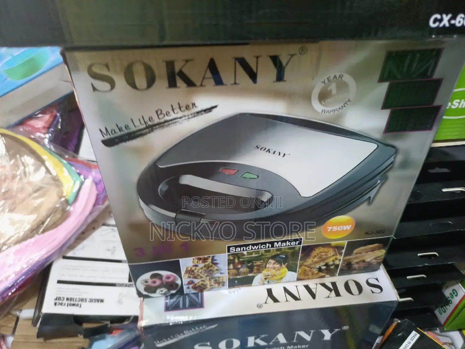 Sokany 3 In 1 Sandwish, Waffle And Toast Bread Maker