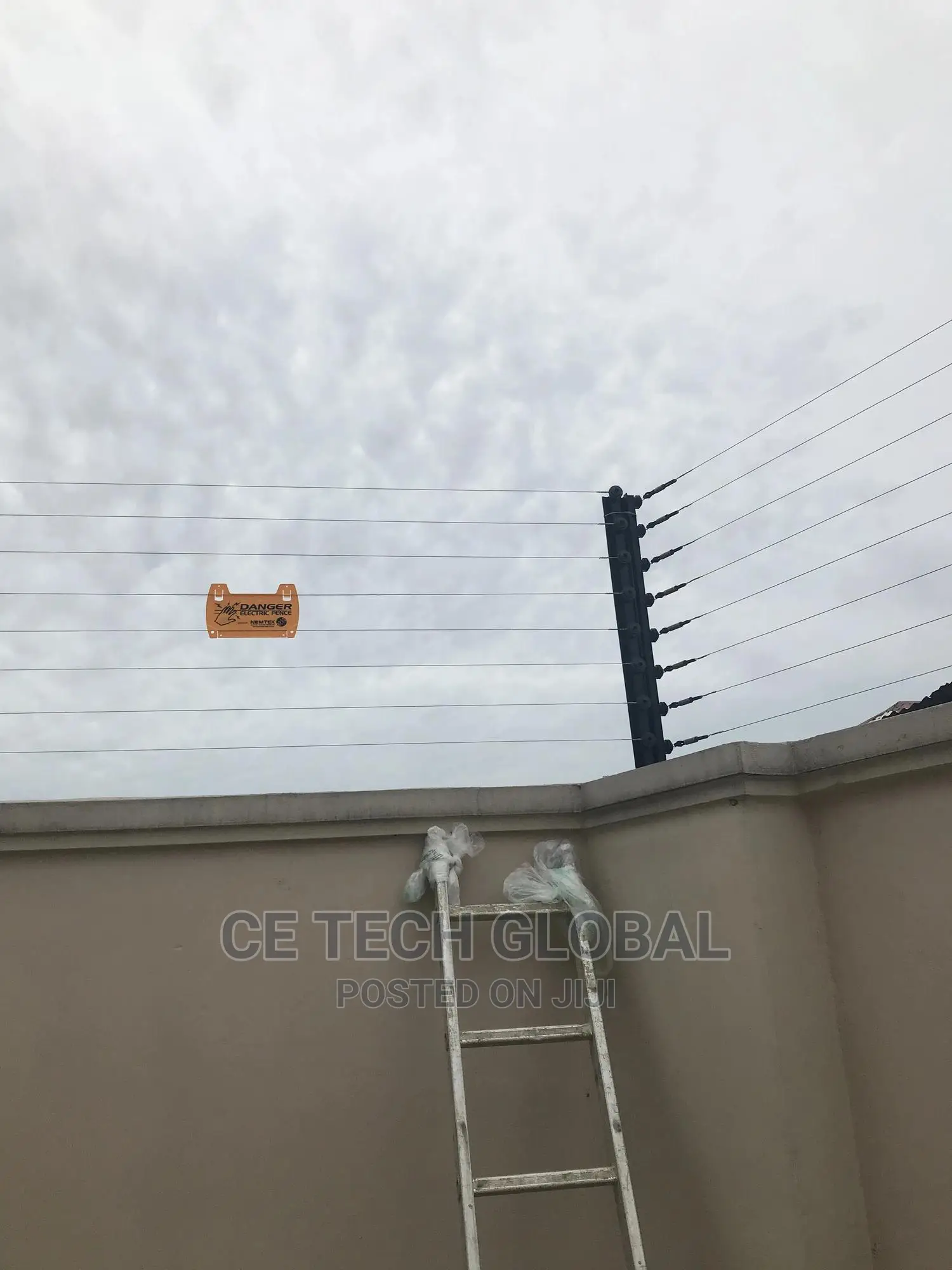 Electric Fence Wire Installation With Energizer And Alarm