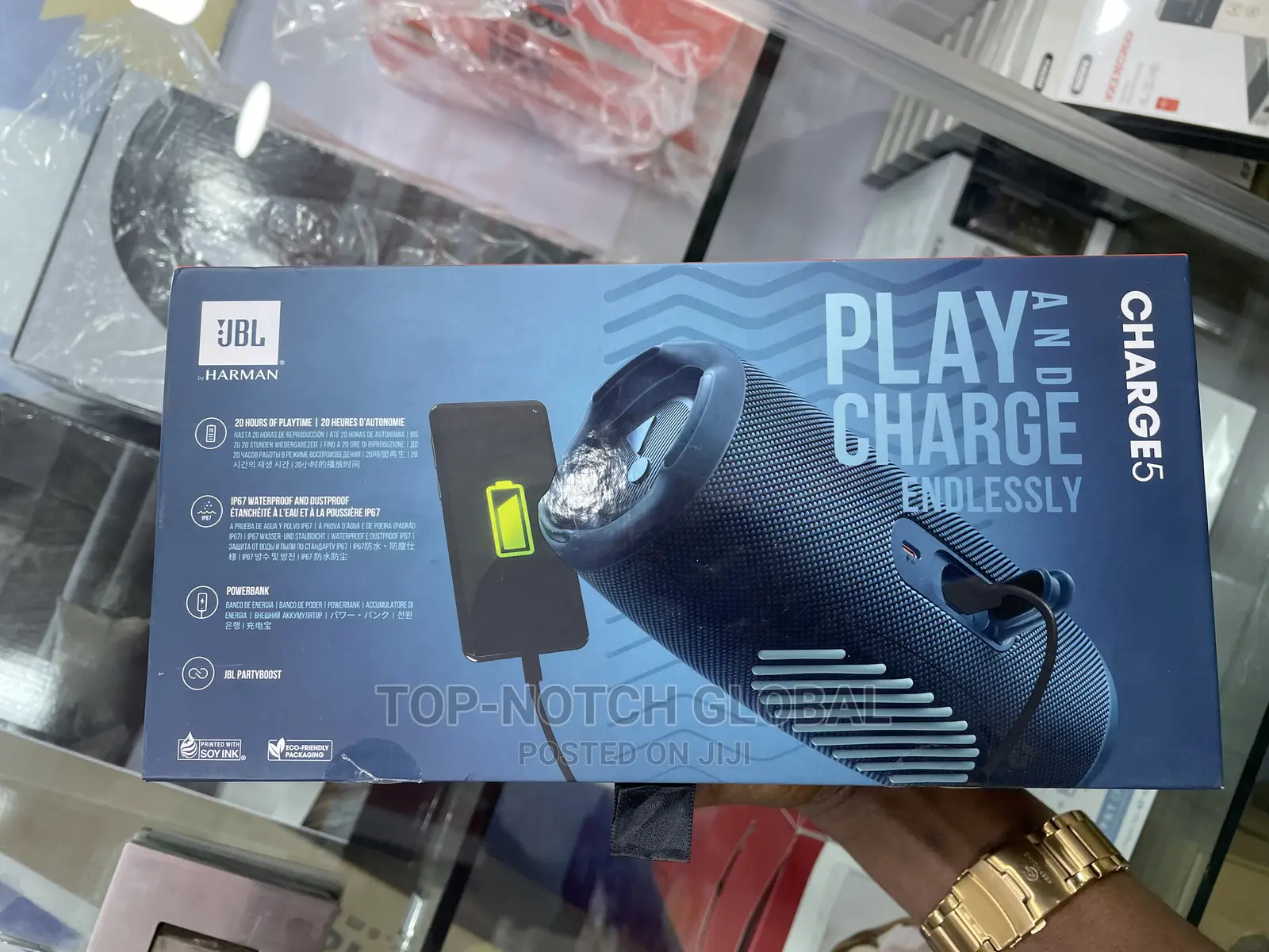 JBL Charge 5 Portable Bluetooth Waterproof Speaker.