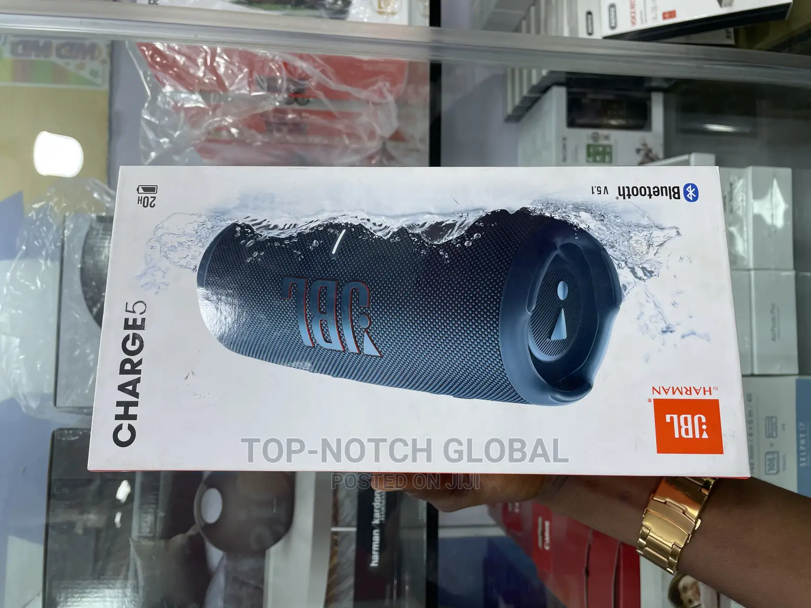 JBL Charge 5 Portable Bluetooth Waterproof Speaker.