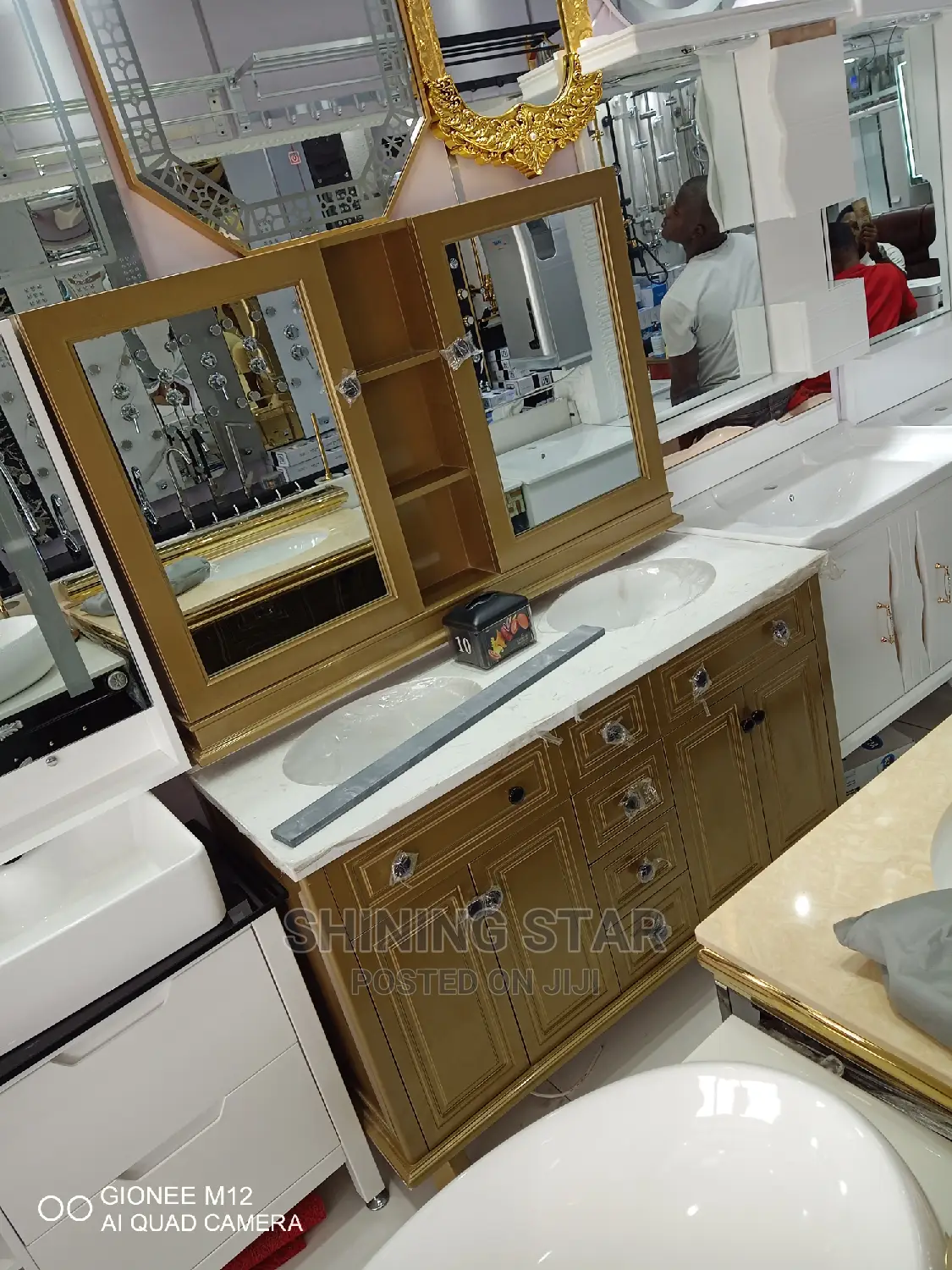 Royal Gold Double Cabinet Basin