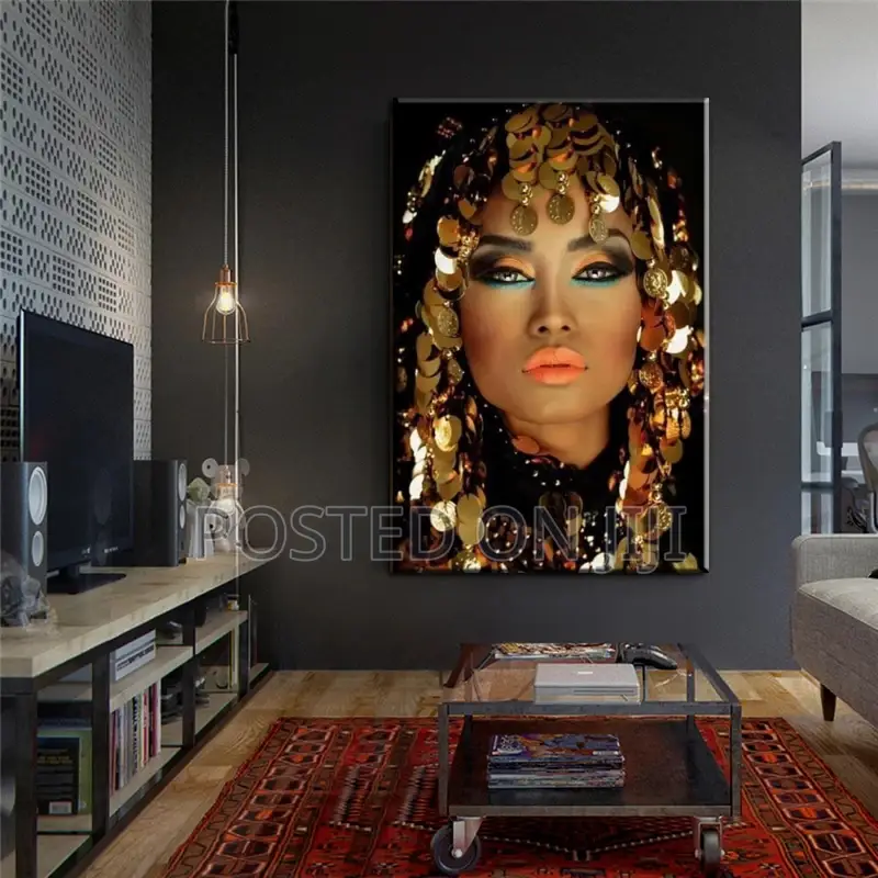 Bling Gold Makeup Woman Canvas