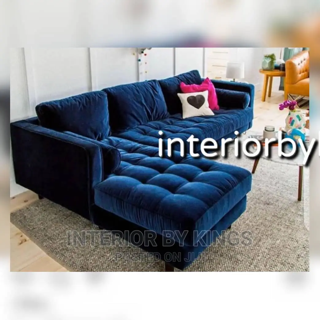 L-Shaped Fabric Sofa (Lead Time)6days. Can Come in Colors