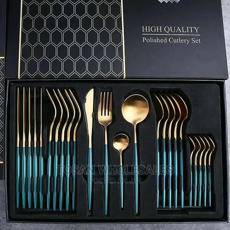 24pcs Gold Dinnerware Set