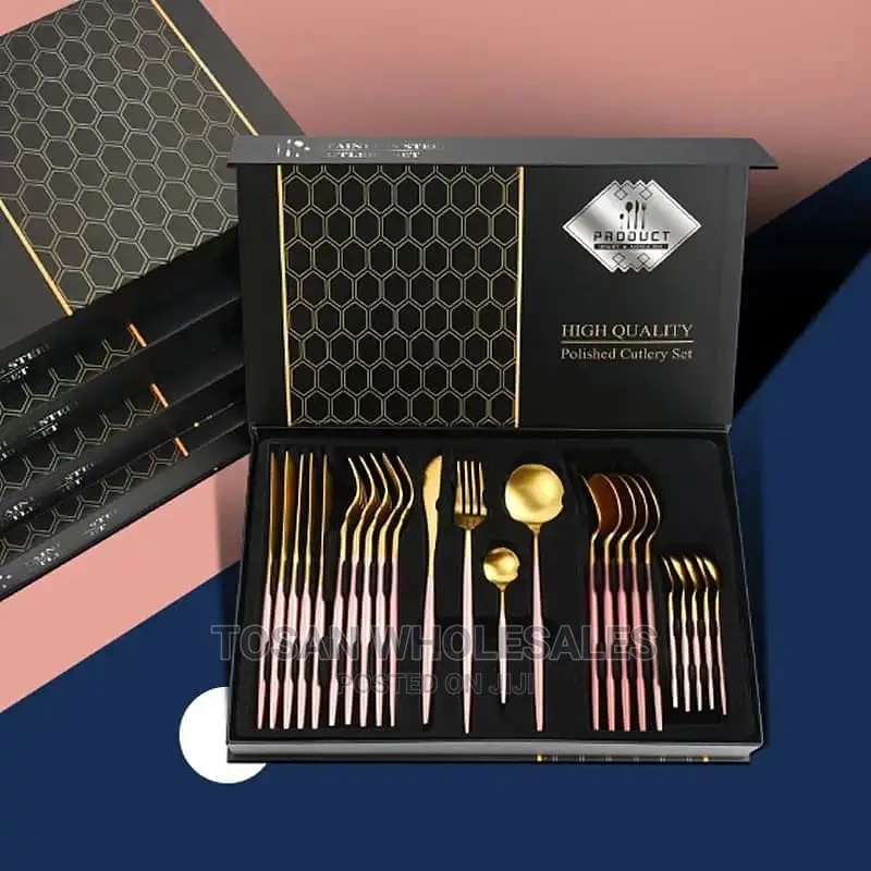 24pcs Gold Dinnerware Set