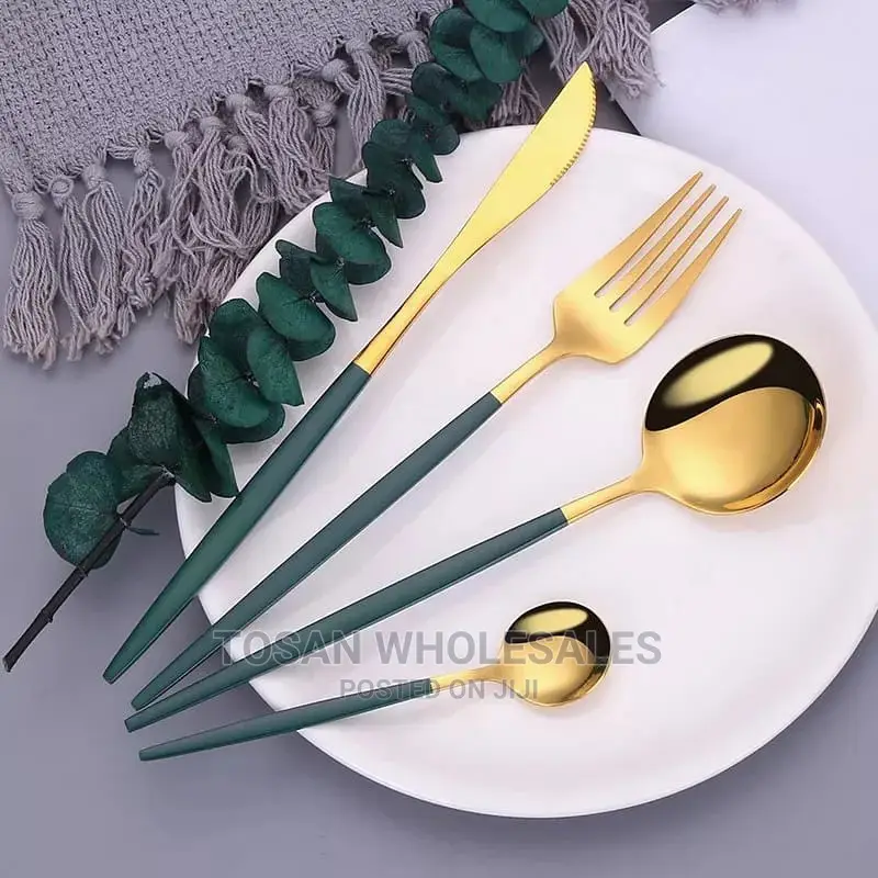 24pcs Gold Dinnerware Set