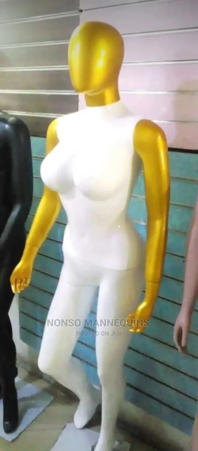 Gold and White Fibre Glossy Female Displayel Manneqi
