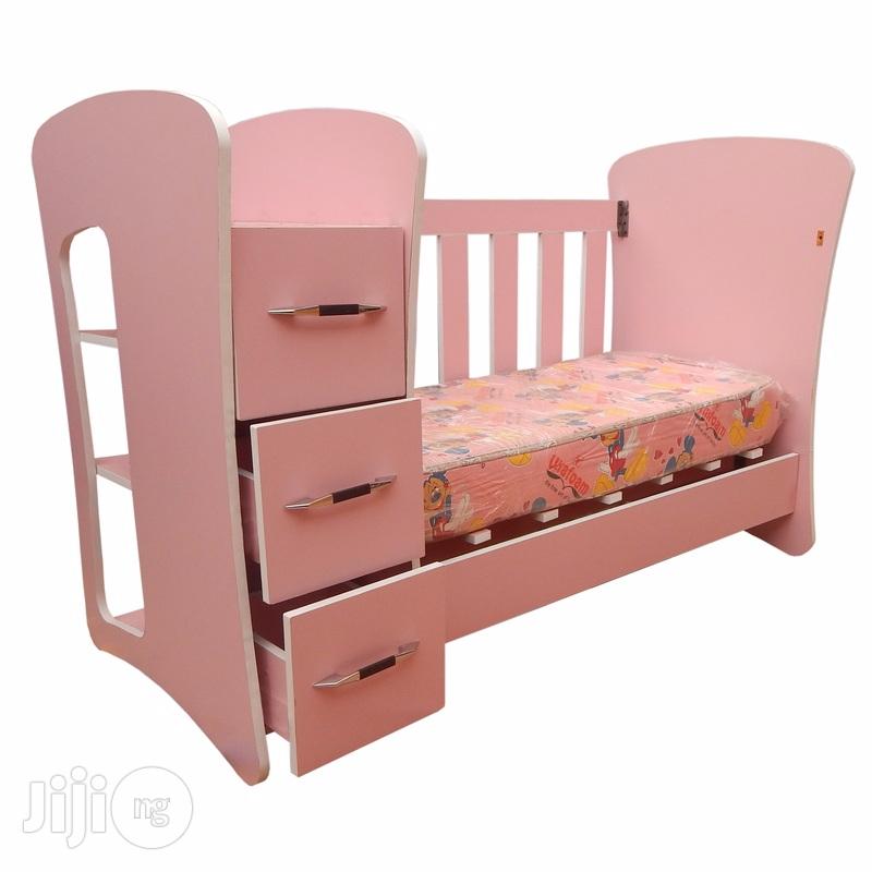 Passion Baby Cot With Shelf, Drawers and Removable Sides